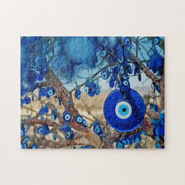 Puzzle Acuarela de árbol decorada con nazares (Horizontal)