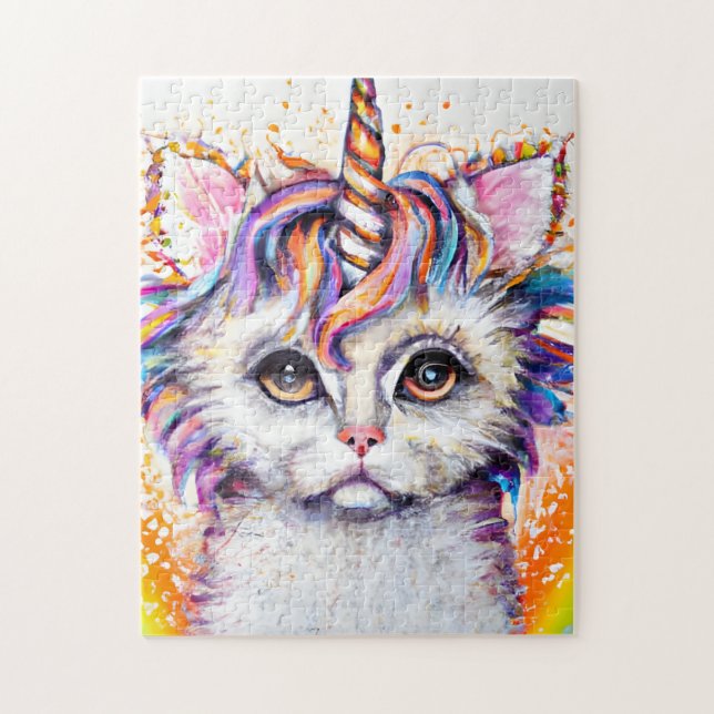 Puzzle Acuarela de arcoiris de Unicorn (Vertical)