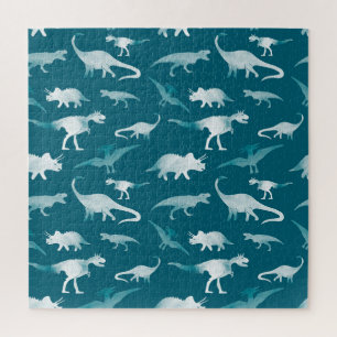 Puzzle Acuarela de dinosaurios: Patrón textil