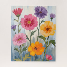 Puzzle Acuarela de Flores Silvestres | Pintura de Campo d
