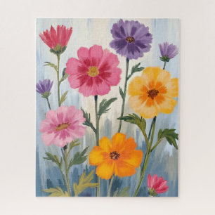 Puzzle Acuarela de Flores Silvestres Pintura de Campo d