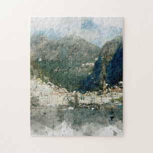 Puzzle Acuarela de la costa de Amalfi