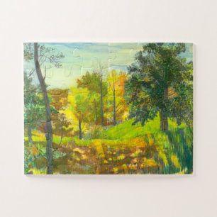 Puzzle acuarela de pintura de caída solar