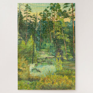 Puzzle acuarela de pintura forestal