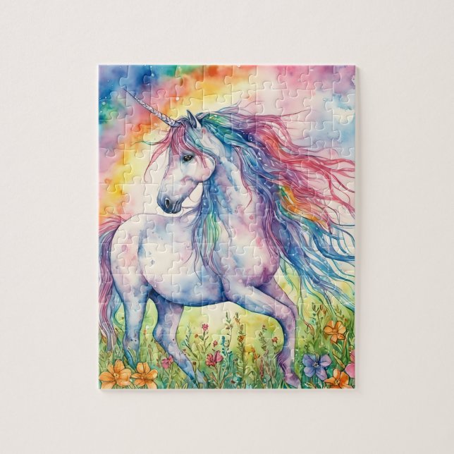 Puzzle Acuarela de Unicorn (Vertical)