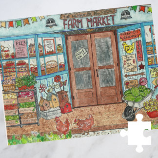 Puzzle Acuarela del mercado de agricultores