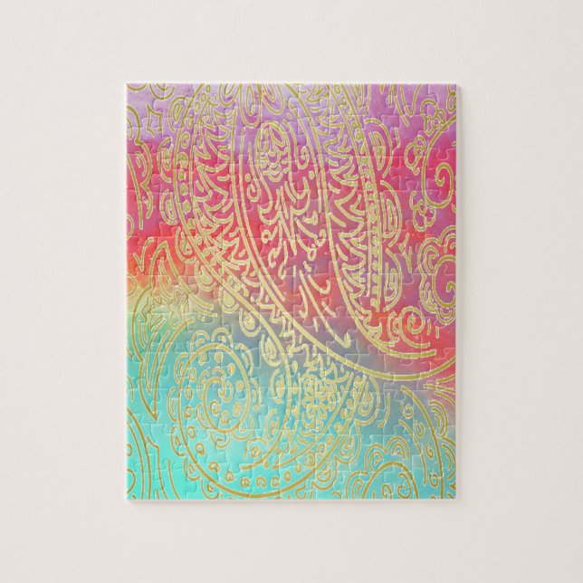 Puzzle acuarela dorada (Vertical)