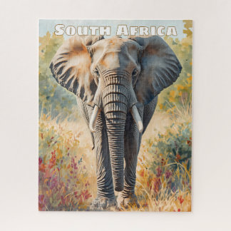 Puzzle Acuarela Elefante Sudafricano Naturaleza