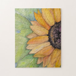 Puzzle Acuarela floral de girasol rústico