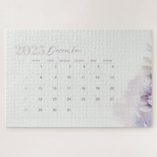 Puzzle Acuarela floral estética crema morada 2025