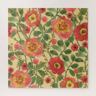 Puzzle Acuarela floral retro: elegancia inmadura