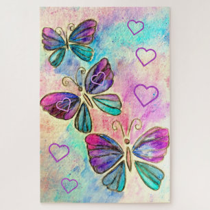 Puzzle Acuarela - Flores de mariposas coloridas - Primave