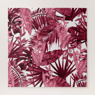 Puzzle Acuarela Foliage Púrpura, Floral Seamless.