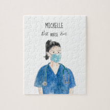 Acuarela Hembra Mejor Enfermera Enmascarada