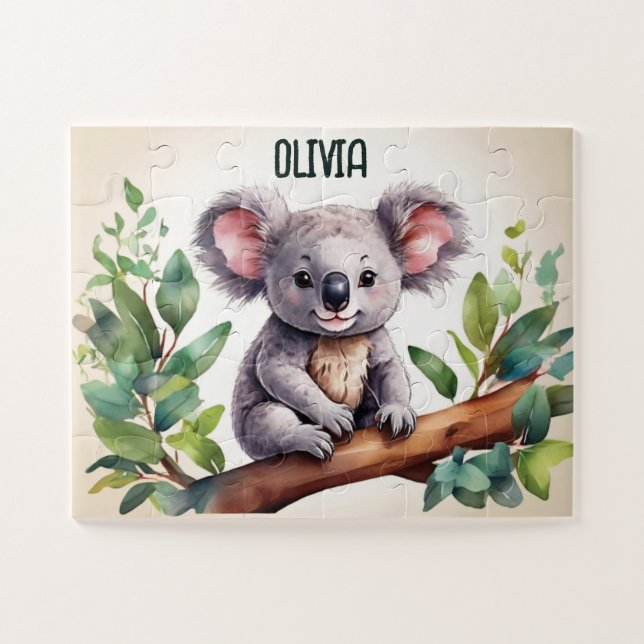 Puzzle Acuarela Koala Baby Love Personalizado (Horizontal)