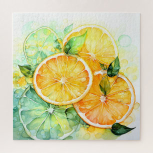 Puzzle Acuarela Limón Naranja Lima Botánica Cocina