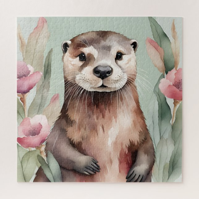 Puzzle Acuarela Otter Adorable (Vertical)