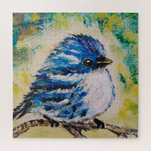 Puzzle Acuarela - Pequeño pájaro azul - dulce