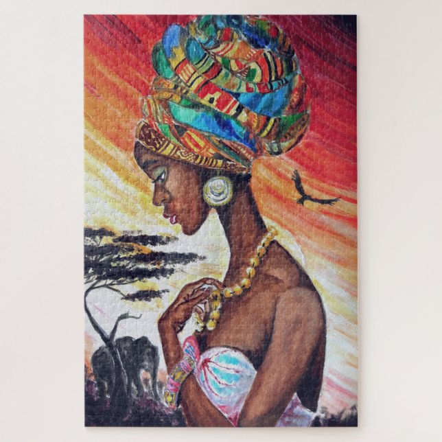 Puzzle Acuarela - Princesa Africana (Vertical)