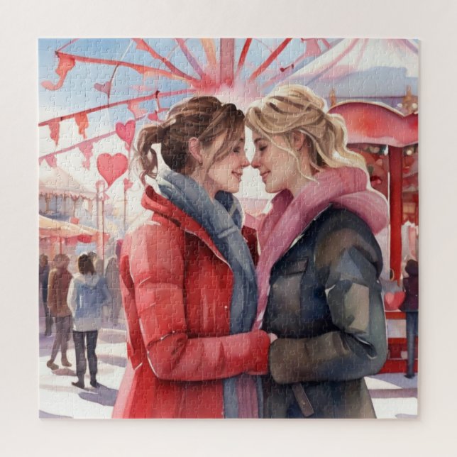 Puzzle Acuarela Romántica Pareja Espáfica (Vertical)