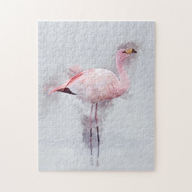 Puzzle Acuarela rosada del flamenco (Vertical)