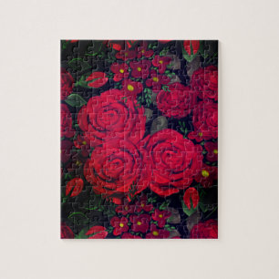 Puzzle Acuarela, rosas rojas,