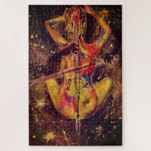 Puzzle Acuarela - Sonata espacial Cello - Arte Lady & Cel