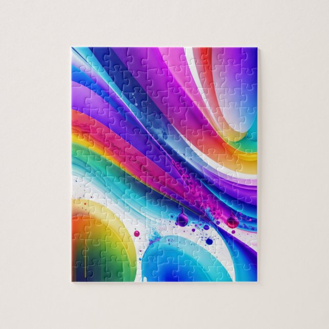 Puzzle Acuarelas Olas Colores Fundidos Abstracto (Vertical)