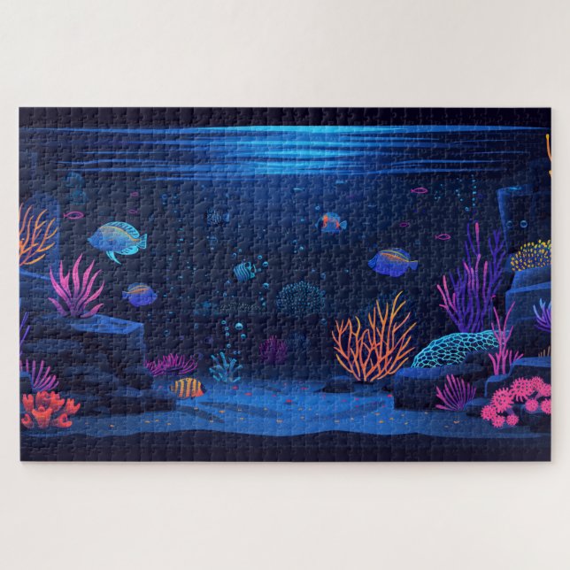 Puzzle Acuario oscuro (Horizontal)