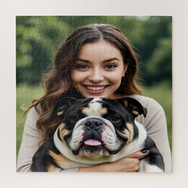 Puzzle Add Bulldog Photo Personalize Customize (Vertical)