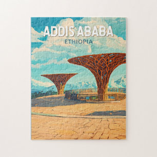 Puzzle Addis Abeba Etiopía Viaje Arte Vintage