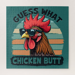 Puzzle Adivina Qué Trasero De Pollo Divertido Gallo Retro