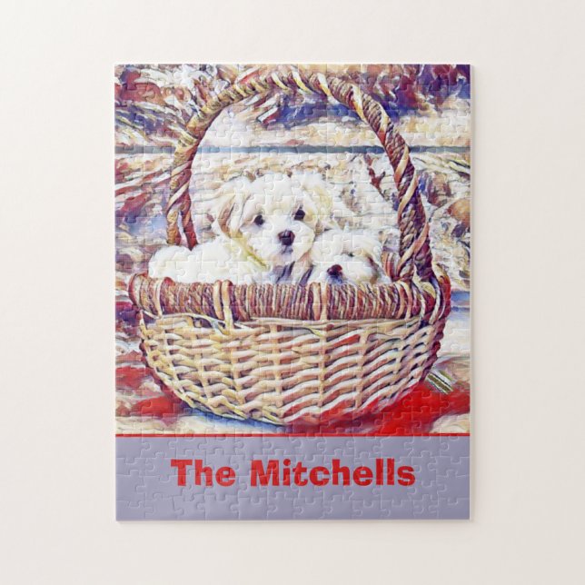 Puzzle Adorable amante de la porción maltesa (Vertical)