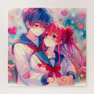 Puzzle Adorable Anime El día de San Valentín Temático