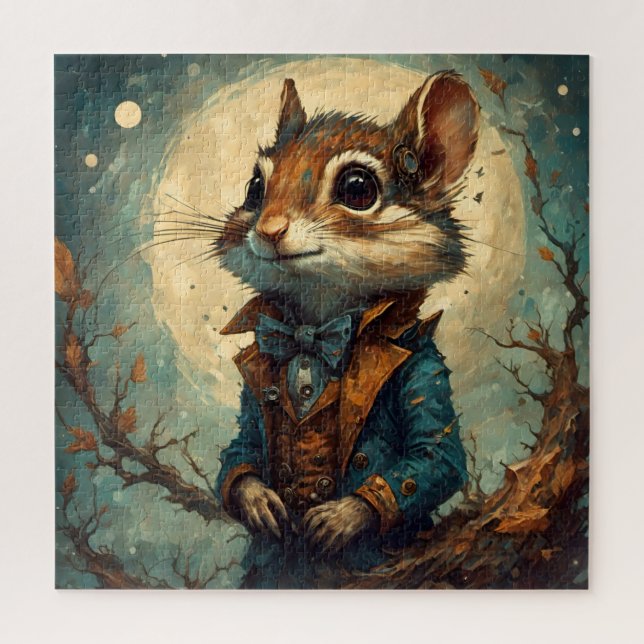 Puzzle Adorable Ardilla Striped de Steampunk (Vertical)