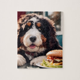 Puzzle Adorable Bernerdoodle en el Diner