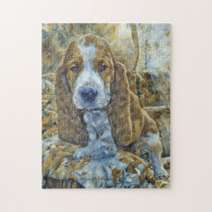 Puzzle Adorable Bound Hound Puppy