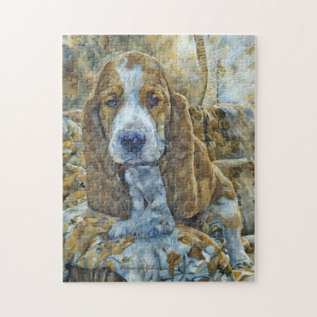 Puzzle Adorable Bound Hound Puppy (Vertical)
