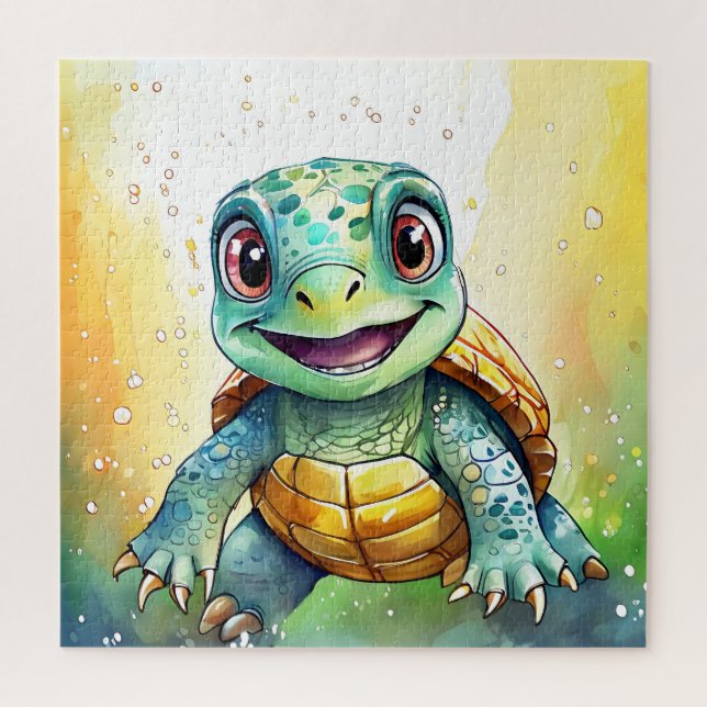 Puzzle Adorable Chibi Tortuga Marina Bajo el Mar  (Vertical)