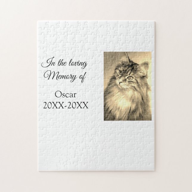 Puzzle adorable funeral de honor agregar foto de nombre m (Vertical)