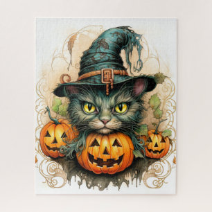 Puzzle Adorable Gatito Bruja Gatito