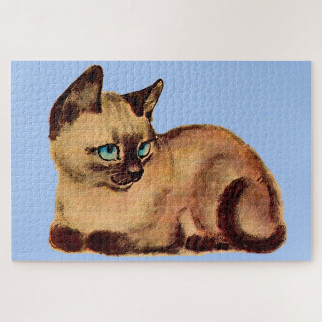 Puzzle adorable gatito siamés (Horizontal)