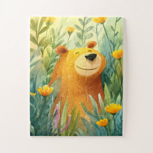 Puzzle Adorable ilustración pintada de un oso lindo