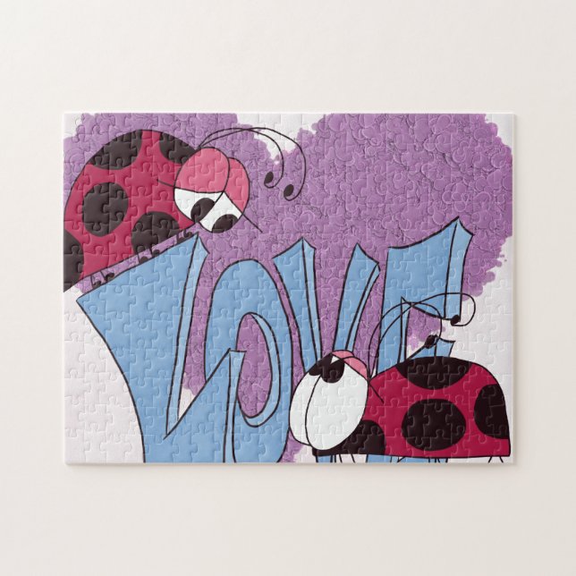 Puzzle Adorable Ladybug Love Cartoon (Horizontal)
