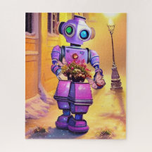 Adorable paseo nocturno de violeta morado