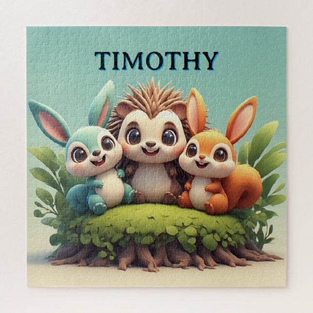 Puzzle Adorables amigos animales del bosque (Vertical)