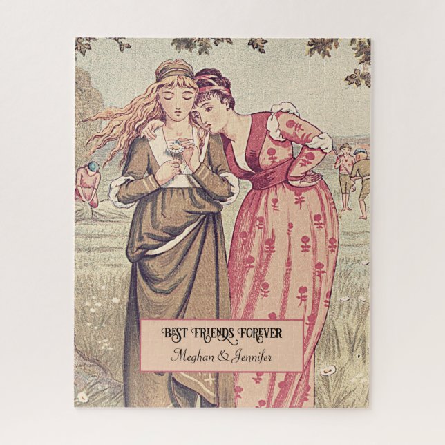 Puzzle Adorables amigos victorianos personalizan los best (Vertical)