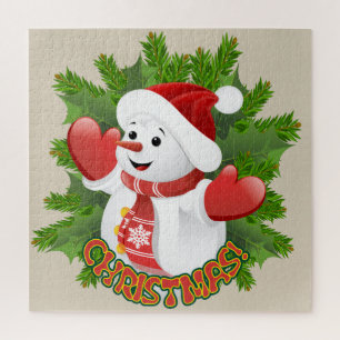 Puzzle Adorno de muñeco de nieve bebé con copos de nieve