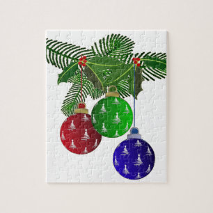 Puzzle Adornos Coloridos para el Árbol de Navidad