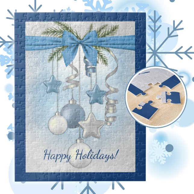 Puzzle Adornos múltiples de Navidad azules 11"x14"  (Subido por el creador)